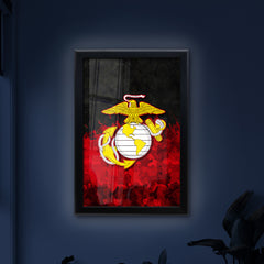 USMC Backlit LED Light Up Wall Sign | United States Marines Backlit LED Framed Lite Up Wall Decor