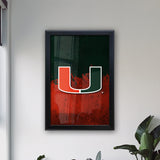 University of Miami Backlit LED Light Up Wall Sign | NCAA College Team Backlit LED Framed Lite Up Wall Decor