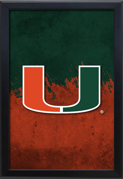 University of Miami Backlit LED Light Up Wall Sign | NCAA College Team Backlit LED Framed Lite Up Wall Decor