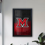 Miami Ohio Red Hawks Backlit LED Light Up Wall Sign | NCAA College Team Backlit LED Framed Lite Up Wall Decor