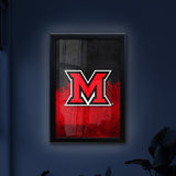 Miami Ohio Red Hawks Backlit LED Light Up Wall Sign | NCAA College Team Backlit LED Framed Lite Up Wall Decor