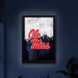 University of Mississippi Backlit LED Light Up Wall Sign | NCAA College Team Backlit LED Framed Lite Up Wall Decor