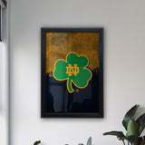 Notre Dame (Shamrock) Backlit LED Light Up Wall Sign | NCAA College Team Backlit LED Framed Lite Up Wall Decor