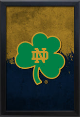 Notre Dame (Shamrock) Backlit LED Light Up Wall Sign | NCAA College Team Backlit LED Framed Lite Up Wall Decor