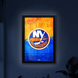 New York Islanders Backlit LED Light Up Wall Sign | NHL Hockey Team Backlit LED Framed Lite Up Wall Decor Art