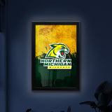 Northern Michigan University Backlit LED Light Up Wall Sign | NCAA College Team Backlit LED Framed Lite Up Wall Decor