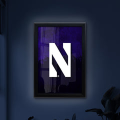 Northwestern University Backlit LED Light Up Wall Sign | NCAA College Team Backlit LED Framed Lite Up Wall Decor