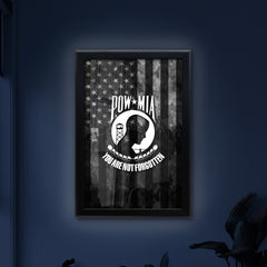 P.O.W. Backlit LED Light Up Wall Sign | P.O.W. Backlit LED Framed Lite Up Wall Decor