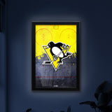 Pittsburgh Penguins Backlit LED Light Up Wall Sign | NHL Hockey Team Backlit LED Framed Lite Up Wall Decor Art