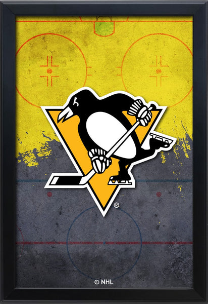 Pittsburgh Penguins Backlit LED Light Up Wall Sign | NHL Hockey Team Backlit LED Framed Lite Up Wall Decor Art