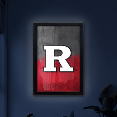 Rutgers Backlit LED Light Up Wall Sign | NCAA College Team Backlit LED Framed Lite Up Wall Decor
