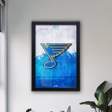 St Louis Blues Backlit LED Light Up Wall Sign | NHL Hockey Team Backlit LED Framed Lite Up Wall Decor Art