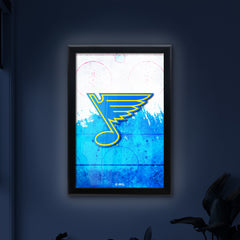 St Louis Blues Backlit LED Light Up Wall Sign | NHL Hockey Team Backlit LED Framed Lite Up Wall Decor Art