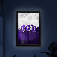 Texas Christian University Backlit LED Light Up Wall Sign | NCAA College Team Backlit LED Framed Lite Up Wall Decor