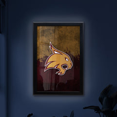 Texas State University Backlit LED Light Up Wall Sign | NCAA College Team Backlit LED Framed Lite Up Wall Decor