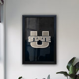 Utah State University Backlit LED Light Up Wall Sign | NCAA College Team Backlit LED Framed Lite Up Wall Decor