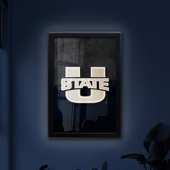 Utah State University Backlit LED Light Up Wall Sign | NCAA College Team Backlit LED Framed Lite Up Wall Decor