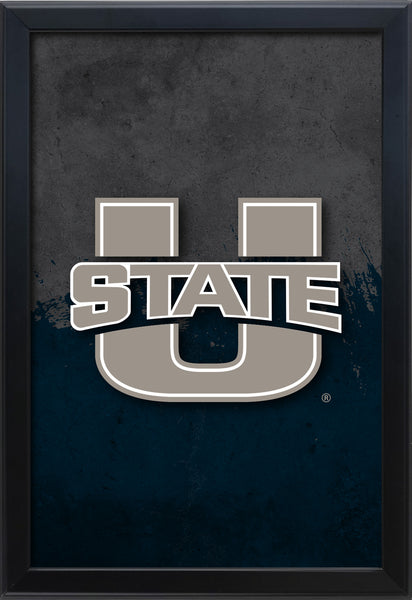 Utah State University Backlit LED Light Up Wall Sign | NCAA College Team Backlit LED Framed Lite Up Wall Decor