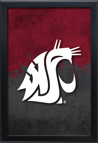 Washington State University Backlit LED Light Up Wall Sign | NCAA College Team Backlit LED Framed Lite Up Wall Decor