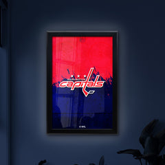 Washington Capitals Backlit LED Light Up Wall Sign | NHL Hockey Team Backlit LED Framed Lite Up Wall Decor Art