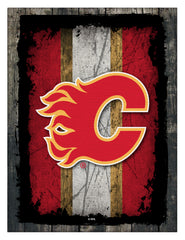 Calgary Flames Barn Wood Wall Art Decor Canvas