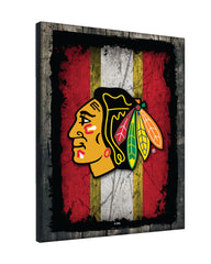 Chicago Blackhawks Barn Wood Wall Art Decor Canvas