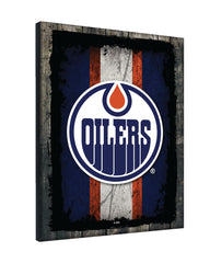 Edmonton Oilers Barn Wood Wall Art Decor Canvas
