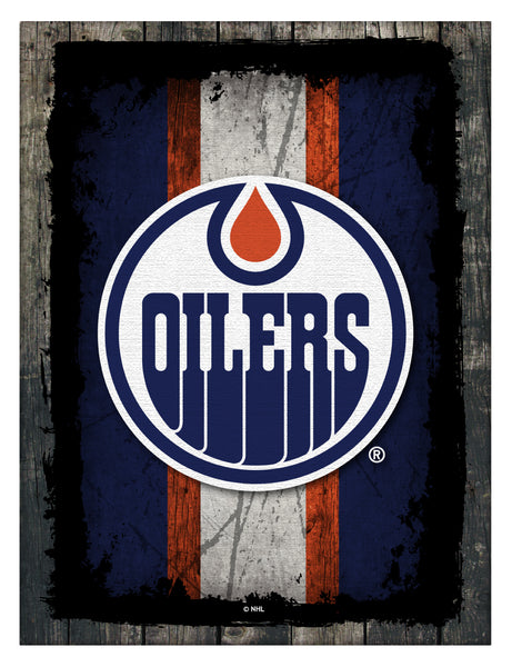 Edmonton Oilers Barn Wood Wall Art Decor Canvas