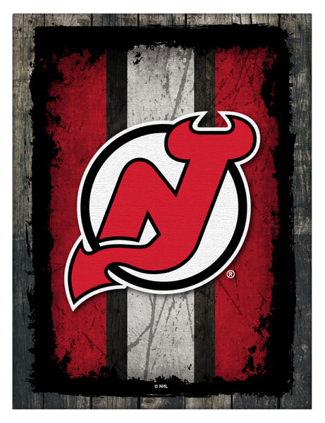 New Jersey Devils Barn Wood Wall Art Decor Canvas