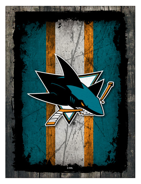 San Jose Sharks Barn Wood Wall Art Decor Canvas