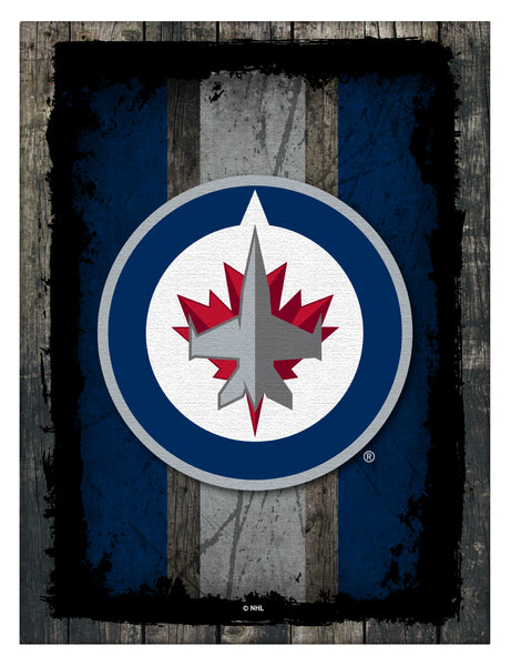 Winnipeg Jets Barn Wood Wall Art Decor Canvas