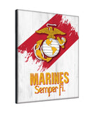 Traditional Red and Yellow Eagle United States Marine Corps Logo Canvas