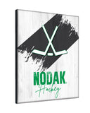 North Dakota Nodak Hockey Wood Logo Wall Decor Canvas
