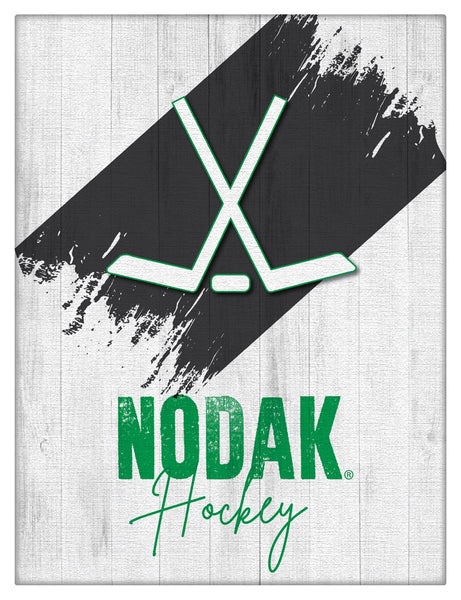 North Dakota Nodak Hockey Wood Logo Wall Decor Canvas