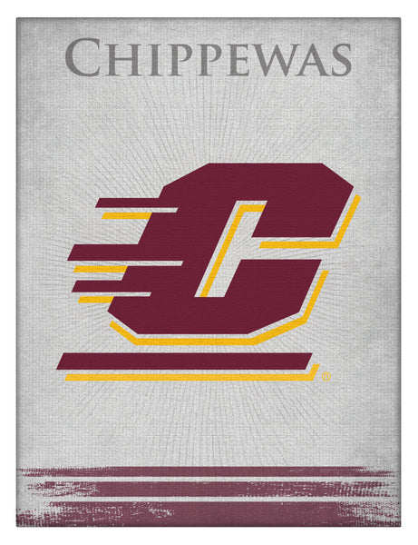 Central Michigan Chippewas Logo Wall Decor Canvas