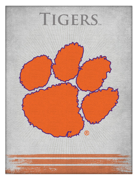 Clemson Tigers Logo Wall Decor Canvas