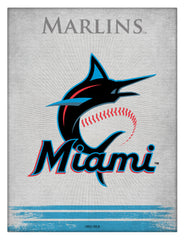 MLB's Miami Marlins Logo Printed Canvas Wall Decor Side View