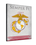 Traditional Red and Yellow Eagle United States Marine Corps Logo Canvas