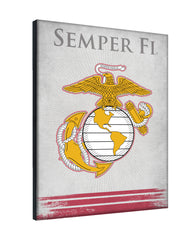 Traditional Red and Yellow Eagle United States Marine Corps Logo Canvas