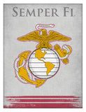 Traditional Red and Yellow Eagle United States Marine Corps Logo Canvas