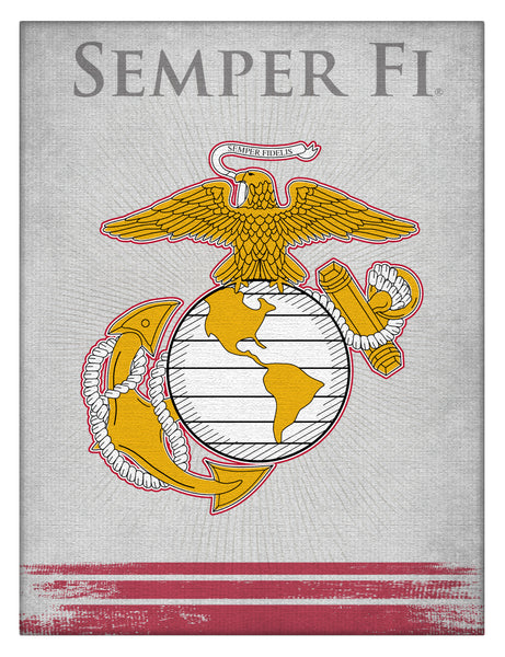 Traditional Red and Yellow Eagle United States Marine Corps Logo Canvas