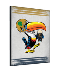 Notre Dame Guinness Beer Toucan Dark Background Wall Decor Canvas