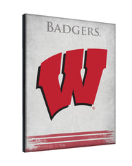 University of Wisconsin Badgers W Script Logo Wall Decor Canvas