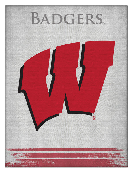 University of Wisconsin Badgers W Script Logo Wall Decor Canvas