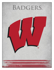 University of Wisconsin Badgers W Script Logo Wall Decor Canvas
