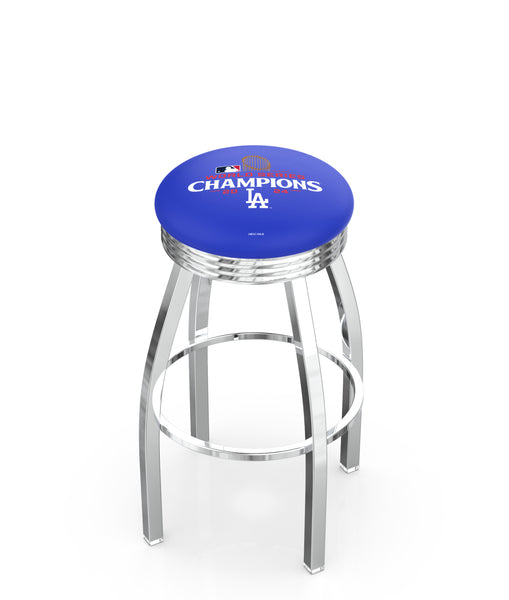 Los Angeles Dodgers 2024 World Series Champions L8C3C Backless Bar Stool | Los Angeles Dodgers 2024 World Series Champions Backless Counter Bar Stool