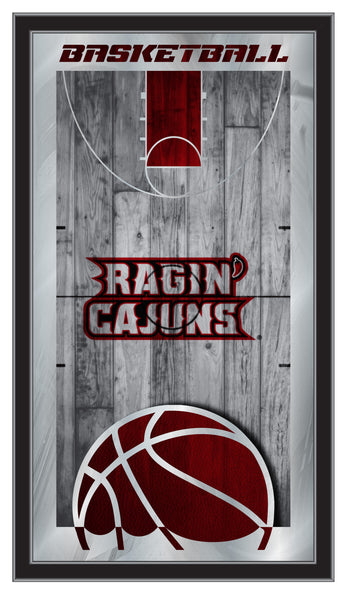 Louisiana Ragin Cajuns Logo Basketball Mirror