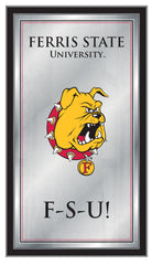 Ferris State Bulldogs Logo Fight Song Mirror by Holland Bar Stool Company