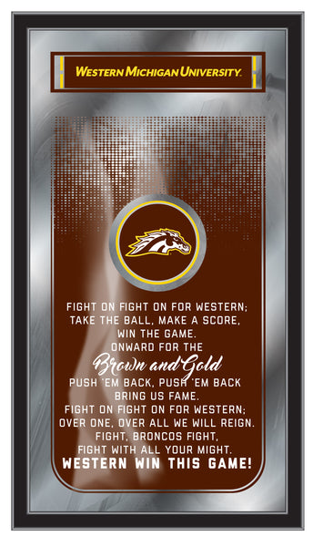 Western Michigan University Broncos Logo Fight Song Mirror