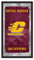 Central Michigan University Chippewas Logo Football Mirror by Holland Bar Stool